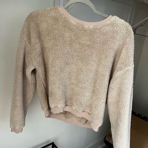 Cropped fuzzy sweater